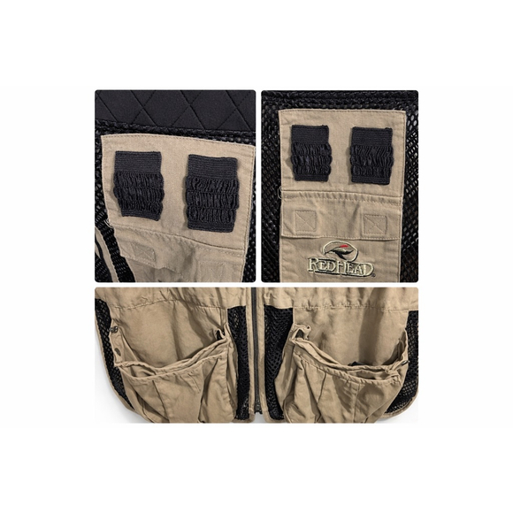Vintage RedHead Upland Bird Hunting Shooting Vest Mens L/XL Mesh Tan Black - Picture 6 of 9